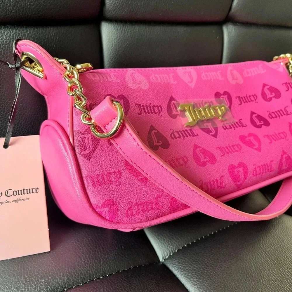 Juicy Couture Pink Shoulder Bag Y2K Mini Purse Monogram Logo NWT